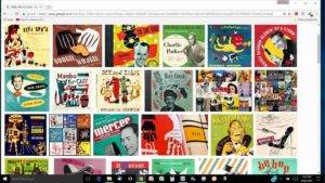 colorful screen shot of a Google search for 1940s album cover pictures