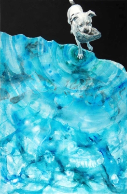 Glimmering, 2020, acrylic on canvas, 36” x  24” , Elizabeth Lisa Petrulis.