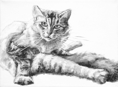 Akimbo (limbs 2), 2018, acrylic on canvas, 6" x 8", Elizabeth Lisa Petrulis