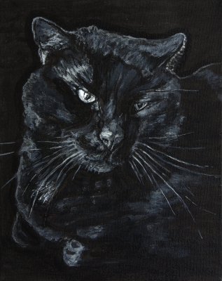 Neo, 2022, acrylic on canvas, 10” x 8”, Elizabeth Lisa Petrulis (Commissioned for the collection of John Dodd, Maine)