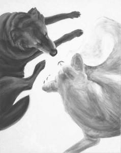 petrulis-yin yang-black-white-dog-painting ed