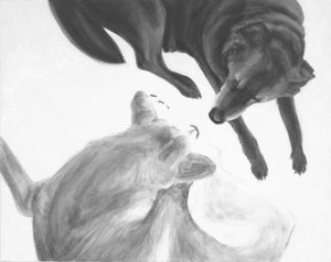 petrulis-yin yang-black-white-dog-painting ed2