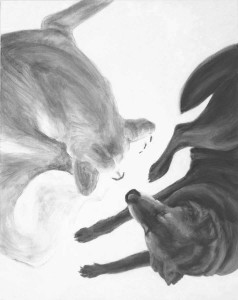 petrulis-yin yang-black-white-dog-painting ed3