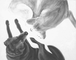 petrulis-yin yang-black-white-dog-painting ed4